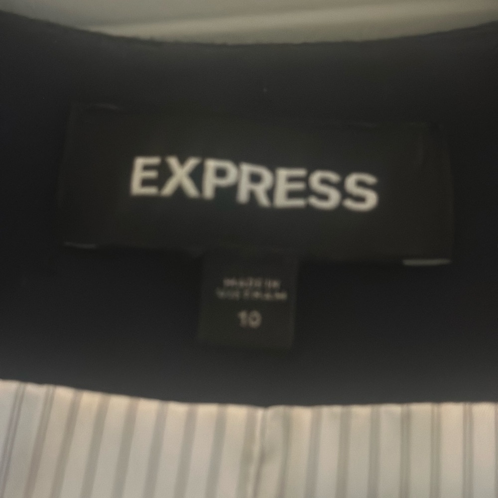Express Women's Dark Blue Blazer with Silver Zippers - Picture 3 of 3